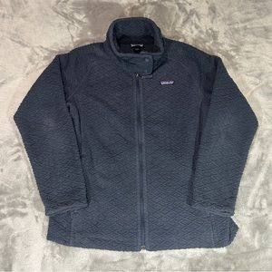 Patagonia Diamond Capra Fleece Jacket Womens Large Smolder Blue Navy